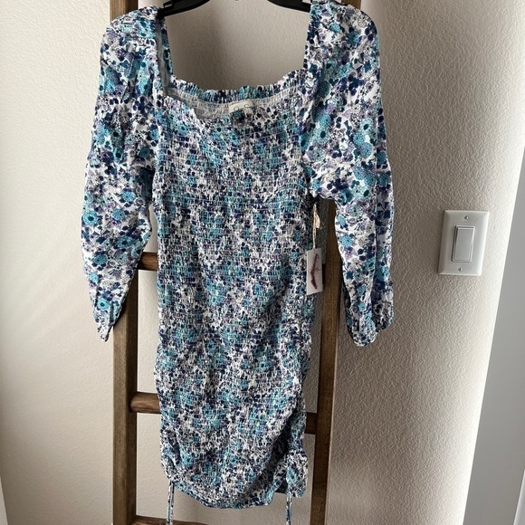 NWT - Jessica Simpson blue floral mini dress size M - Picture 1 of 6